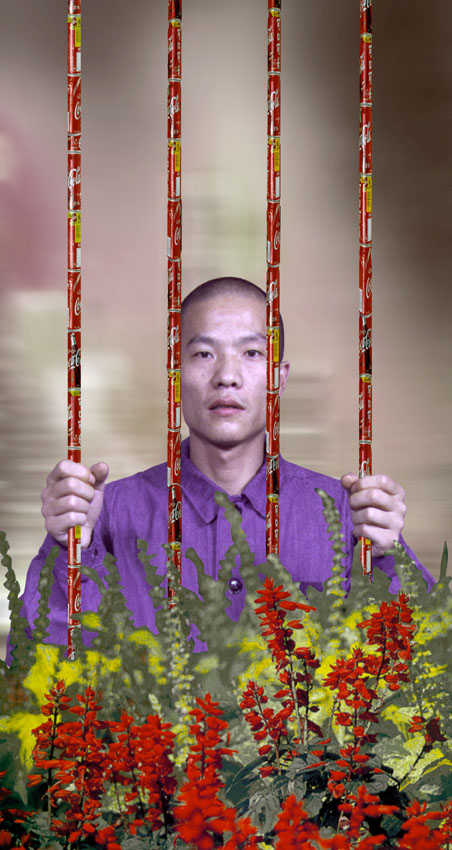 Prisoner, 180 x 110 cm, photograph, Wang Qingsong, 1998