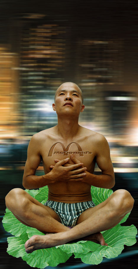 Thinker, 180x90cm, Photograph, Wang Qingsong, 1998
