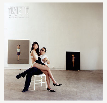Artist Liu Ye at his Beijing studio with his muse Jenny Lui