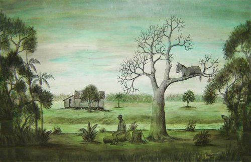 Donkey on tree
