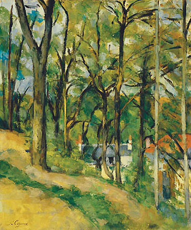 kuspit8-5-5 Paul Cézanne Orchard, Côte Saint-Denis, at Pontoise (The Côte des Boeufs, Pontoise) 1877