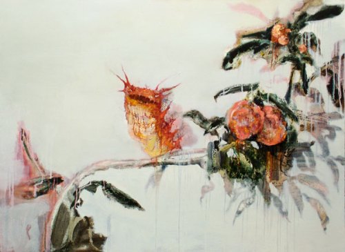 Worm and Fruit No.1   oil on canvas 140×150cm 2006