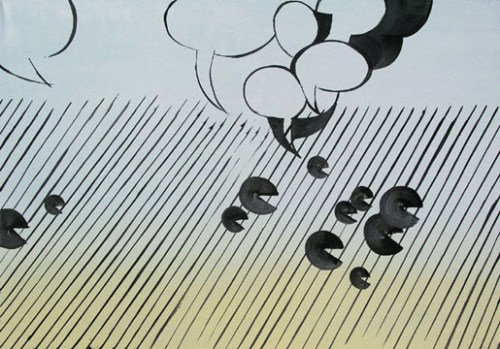431 Wilhelm Sasnal Section through the Ground with Potatoes, 2006 Oil on Canvas 100 x 140 cm. Courtesy Anton Kern Gallery, NY