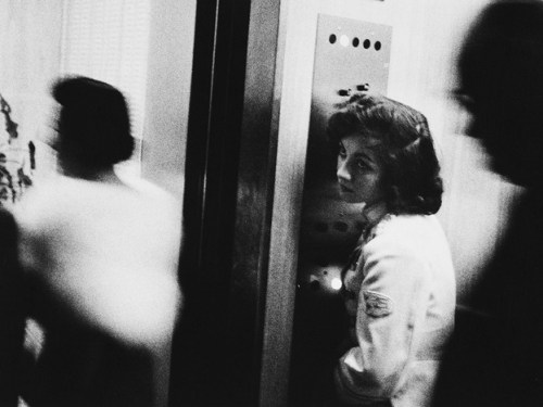 Sharon Collins is the elevator girl of Robert Frank's famous image "Elevator — Miami Beach, 1955" from The Americans. 